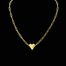 Load image into Gallery viewer, Cold Heart Paperclip Necklace - Gold