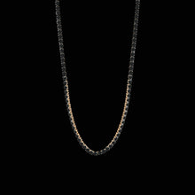 Load image into Gallery viewer, Black Out Tennis Chain – Gold – 16"