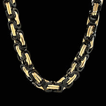 Load image into Gallery viewer, Iron Saint Chain — Black &amp; Gold Riot (Slim Cut) — 6mm — 24"