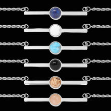 Load image into Gallery viewer, Hard Truth Bar Necklace — Howlite – Stainless