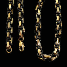 Load image into Gallery viewer, Iron Saint Chain — Black &amp; Gold Riot — 10mm — 24"