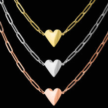 Load image into Gallery viewer, Cold Heart Paperclip Necklace - Gold