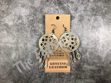 Load image into Gallery viewer, Leather Dreamcatcher Earrings