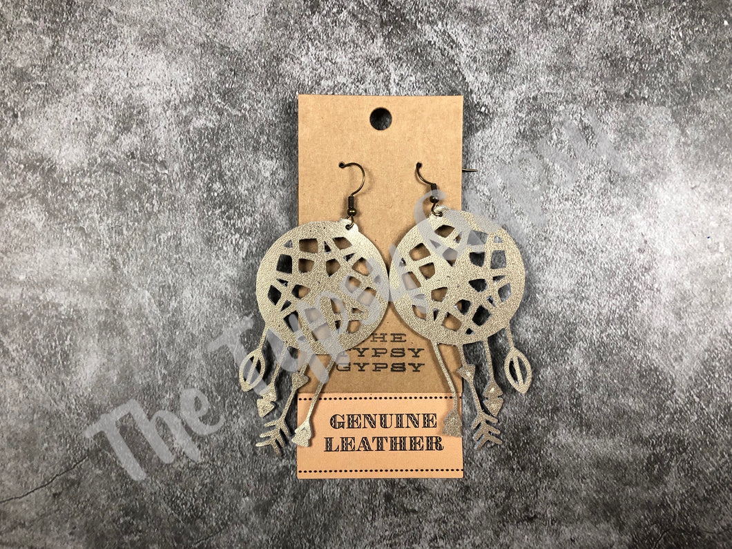 Leather Dreamcatcher Earrings