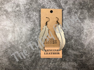 Leather Feather Earrings