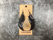 Load image into Gallery viewer, Leather Feather Earrings