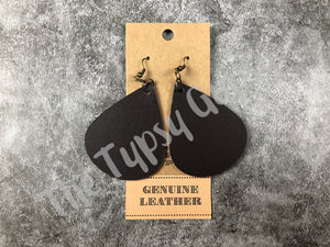 Leather Teardrop Earrings