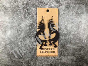 Leather Kokopelli Earrings