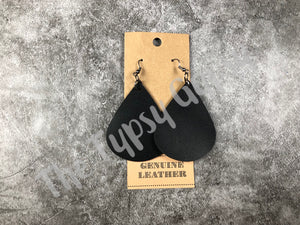 Leather Teardrop Earrings