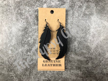 Load image into Gallery viewer, Leather Feather Earrings