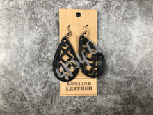 Load image into Gallery viewer, Leather Tribal Teardrop Earrings