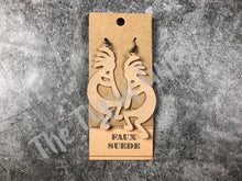 Load image into Gallery viewer, Faux Suede Kokopelli Earrings