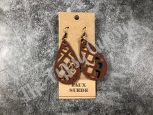 Load image into Gallery viewer, Faux Suede Tribal Teardrop Earrings