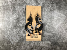 Load image into Gallery viewer, Faux Suede Kokopelli Earrings