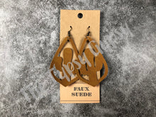 Load image into Gallery viewer, Faux Suede Teardrop Cactus Earrings