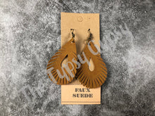 Load image into Gallery viewer, Faux Suede Teardrop Fringe Earrings