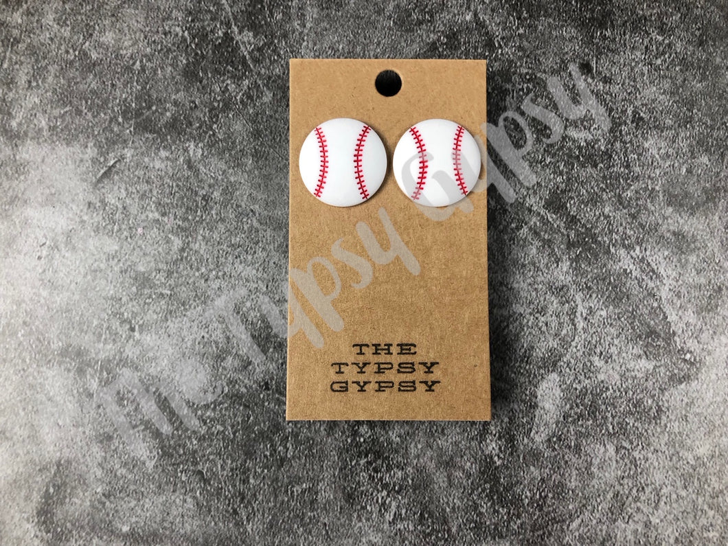 Large Baseball Earrings