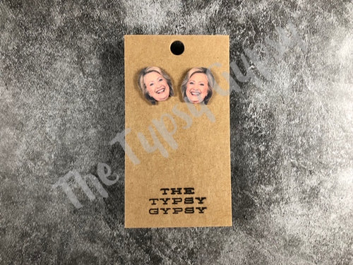 Famous Faces Hillary Clinton Earrings