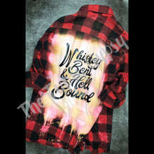 Load image into Gallery viewer, Acid Washed Whiskey Bent &amp; Hell Bound Flannel